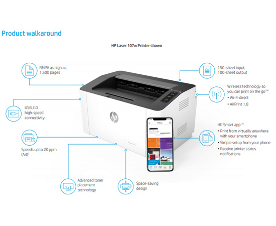 HP Laser 107w Printer – SOLID SOLUTIONS